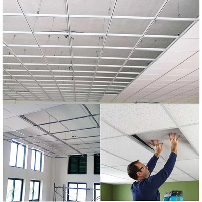 Le PVC a stratifié la plaine de tuile de plafond de gypse de plaque de plâtre a perforé l'épaisseur de 15mm