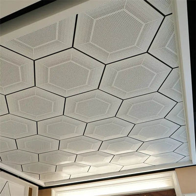 462x462x462x462x462x462 a perforé la tuile hexagonale de plafond de plafond en aluminium en métal