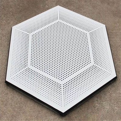 462x462x462x462x462x462 Plafond métallique en aluminium perforé Carreaux de plafond hexagonaux de couleur blanche