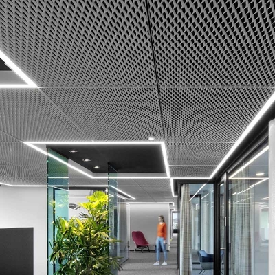 Fil de soudure Mesh Ceiling Tiles de cadre de Diamond Aluminum Mesh Ceiling Panel