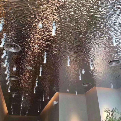 Feuille étanche à l'humidité argentée anodisée d'ondulation de l'eau de panneau de plafond d'acier inoxydable pour le plafond