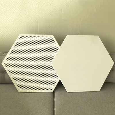 Plafond métallique en aluminium Panneaux de plafond hexagonal 404mm