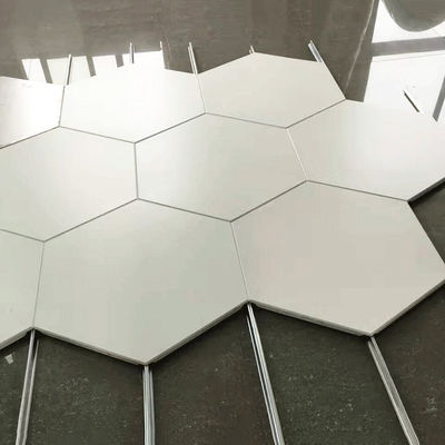 Plafond métallique en aluminium Panneaux de plafond hexagonal 404mm