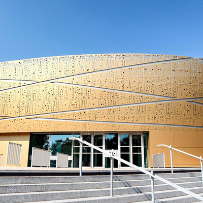 Panneau extérieur perforé en alliage d'aluminium personnalisé, panneaux en aluminium PVDF pour façade