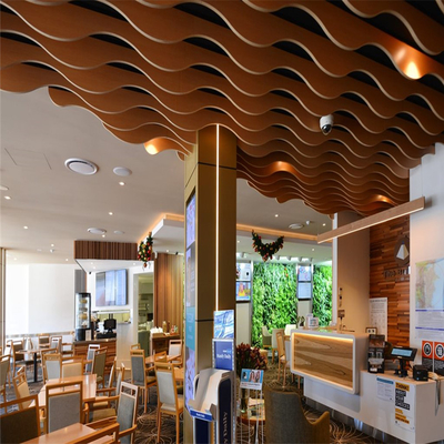 plafond en aluminium de vague de cloison d'épaisseur de 2mm pour l'immeuble de bureaux