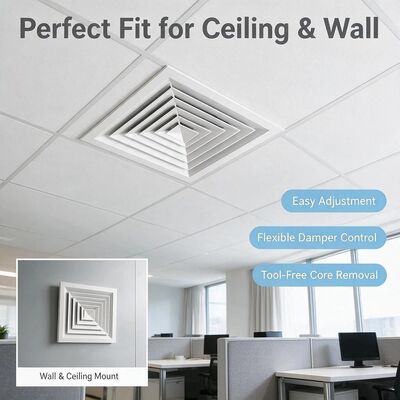 Le diffuseur 1100 d'air de plafond d'aluminium de place ignifugent font extérieur cuire au four fini