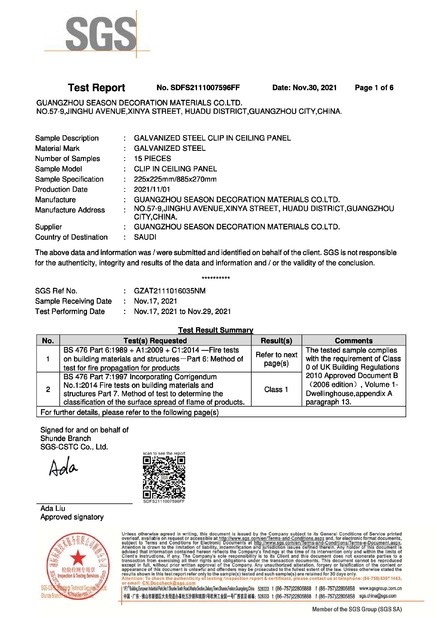 Chine Guangzhou Season Decoration Materials Co., Ltd. certifications